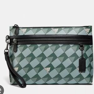 Coach Carryall Clutch/Wristlet Check& Geo Print (Style No. 2747).